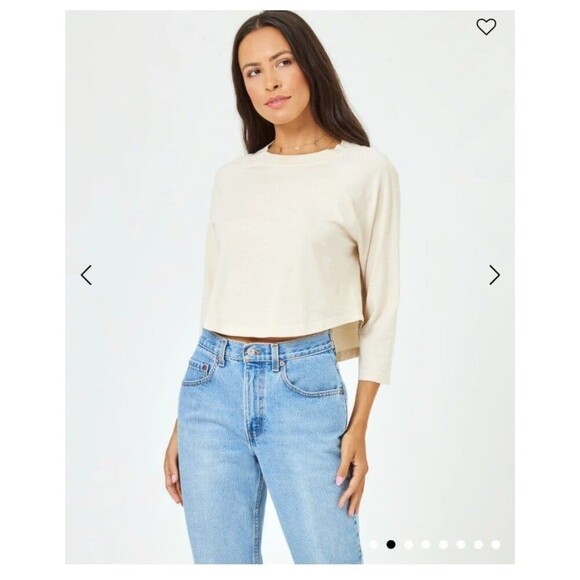NWT $68  Lspace 'Mel Tee' Cropped Baseball Tee - Picture 1 of 8